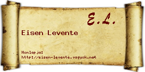 Eisen Levente névjegykártya